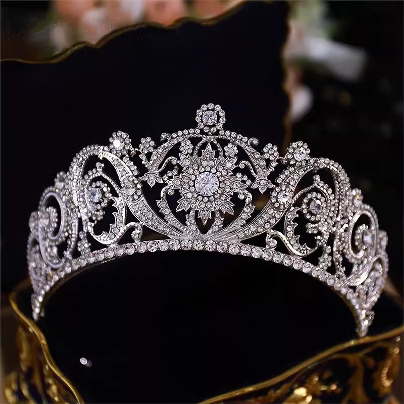 Women Jewelry Accessories For Black Dress - Corona nupcial de circonita cúbica barroca