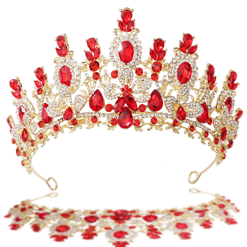 Women Jewelry Accessories For Black Dress - Tiara de novia con cristales rojos