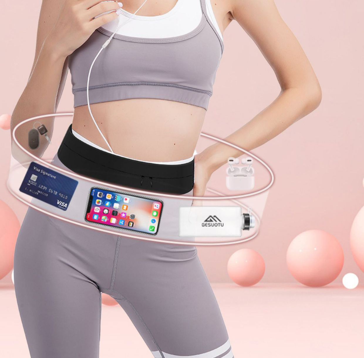 Riñonera con cinturón para cor - Women'S Running Accessories reseña y precio