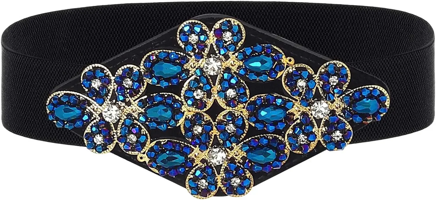 Cinturón elástico con diamante - Women Jewelry Accessories For Black Dress reseña y precio