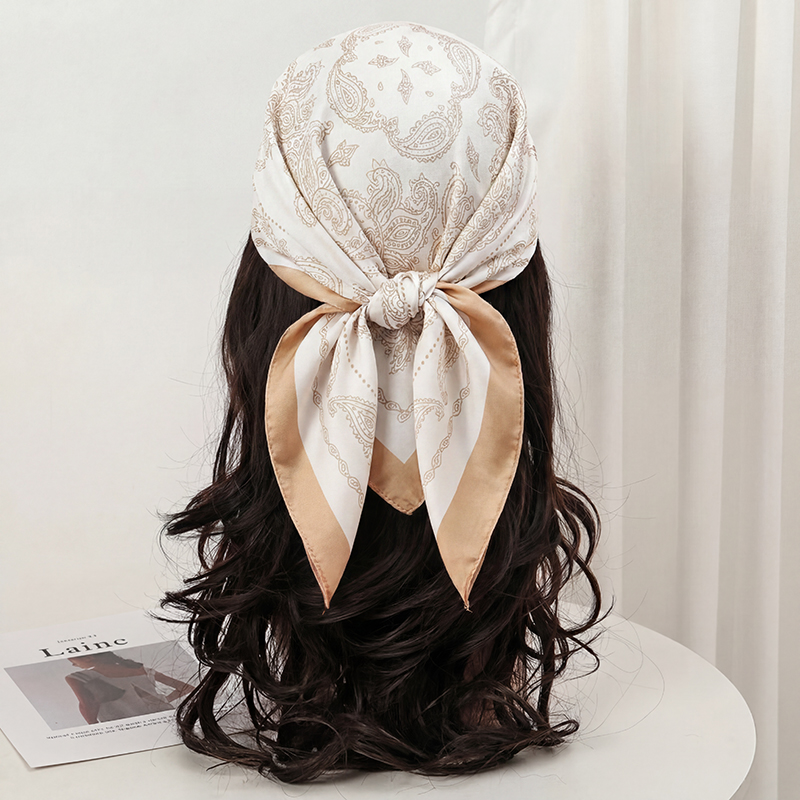 Pañuelo Cuadrado Vintage Beige - Silk Scarf Square reseña y precio